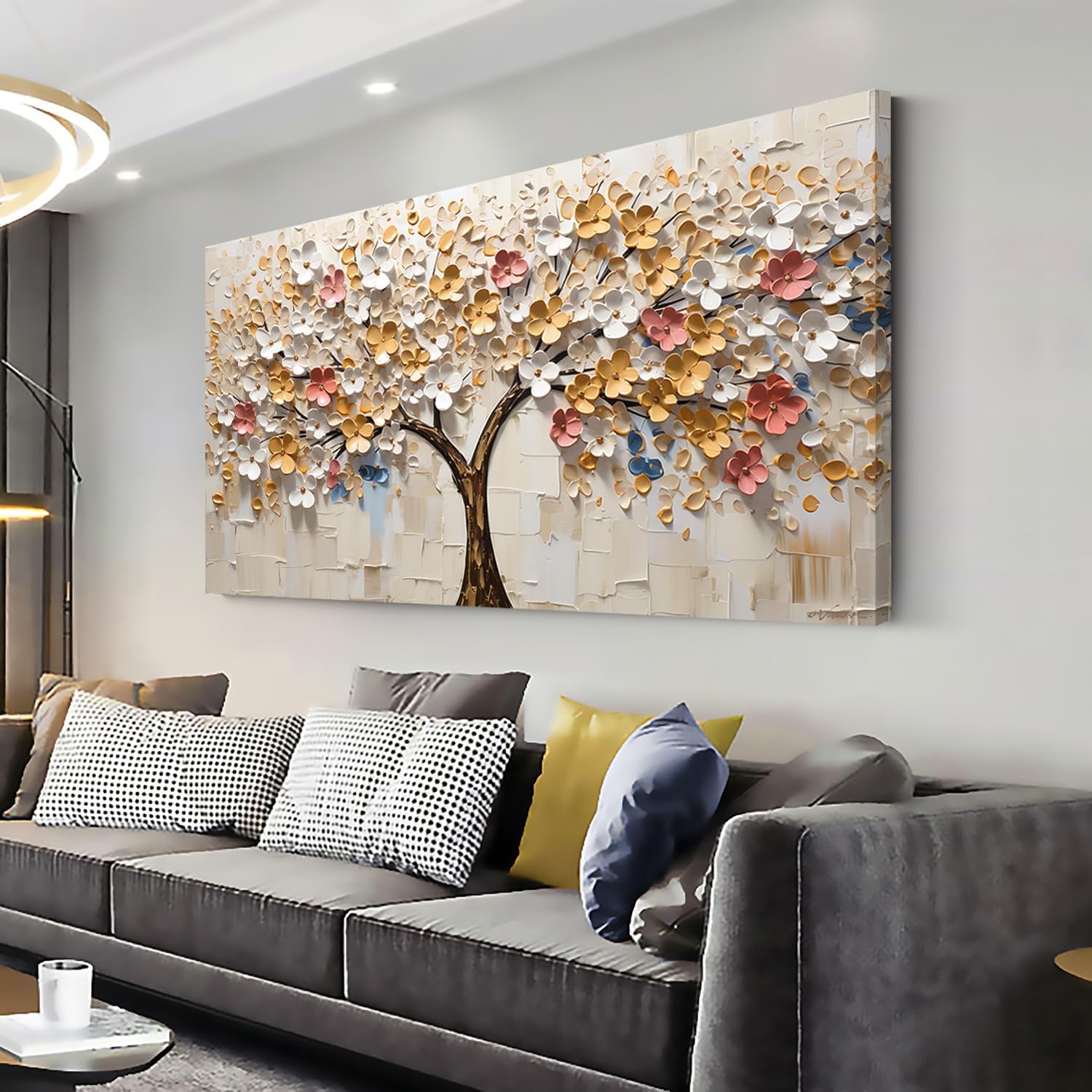 Amazon.com: LASMOND White Spring Tree of Life Wall Art Office